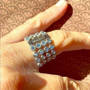 Swatch Swarovski blue ring